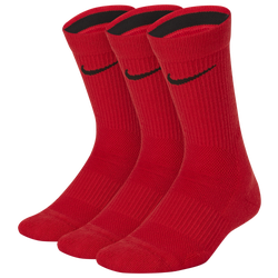 Boys' Grade School - Nike 3 Pack Elite Crew Socks - Black/University Red