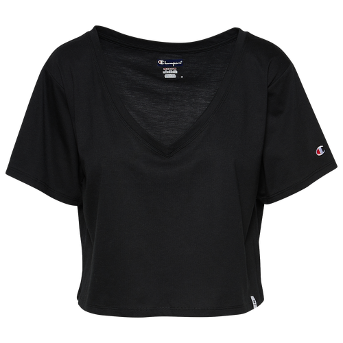 

Champion Womens Champion Lightweight Sport V-Neck T-Shirt - Womens Black/White Size S