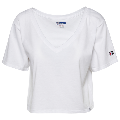 

Champion Womens Champion Lightweight Sport V-Neck T-Shirt - Womens White/Black Size XS