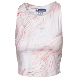 Women's - Champion Eco Sculpt Crop Top - Orange/White