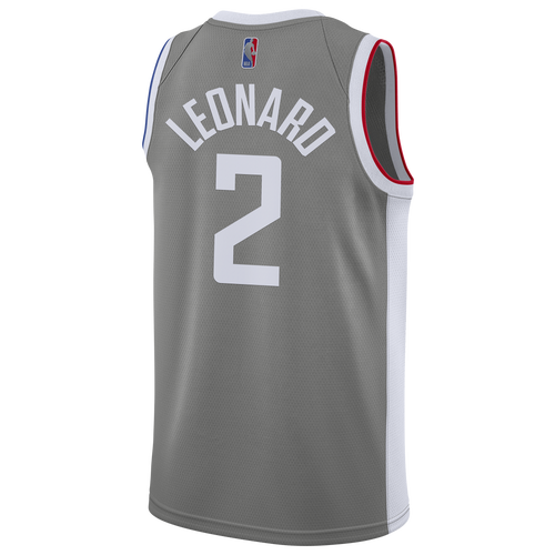 

Nike Mens Kawhi Leonard Nike Clippers Earned Swingman Jersey - Mens White/Dark Steel Grey Size S