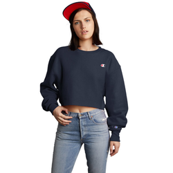 Women's - Champion RW Cropped Crew - Navy/Navy