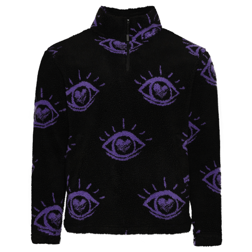 Aware Brand Mens  3 Eye Fleece Pullover In Black/purple