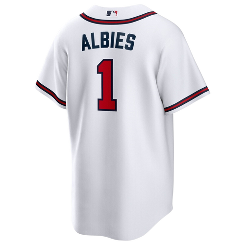 Nike Mens Ozzie Albies  Braves Replica Player Jersey In White/white