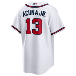 Men's - Nike Braves Replica Player Jersey - White/White