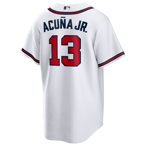 Nike Mens Ronald Acuna Jr  Braves Replica Player Jersey In White/white