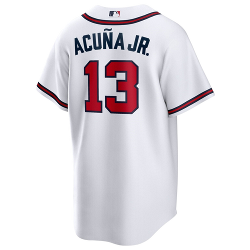 

Nike Mens Ronald Acuna Jr Nike Braves Replica Player Jersey - Mens White/White Size M