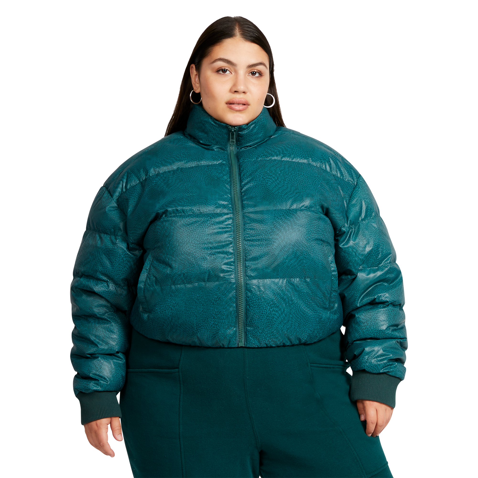 Vinyl puffer shop jacket plus size