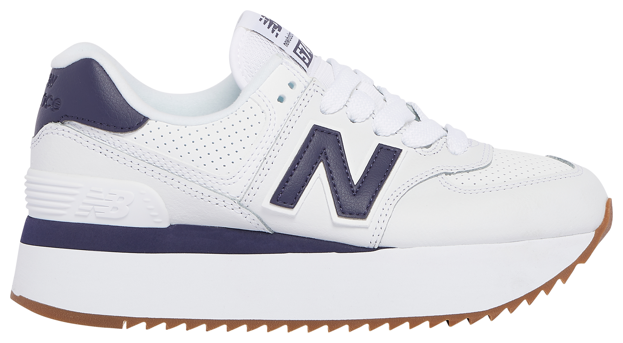 new balance 574 stacked white white women's shoe