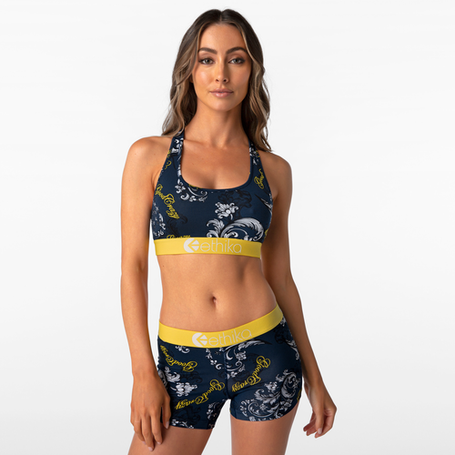 

Ethika Womens Ethika Graphic Sports Bra - Womens Navy/Yellow Size XS