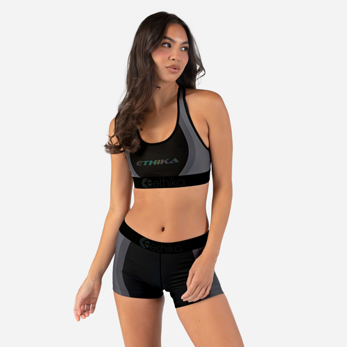 Ethika Womens Graphic Sports Bra In Black/white