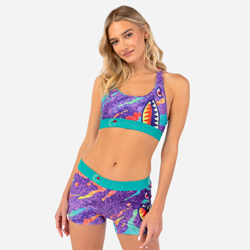 Ethika Womens Graphic Sports Bra In Purple/pink | ModeSens