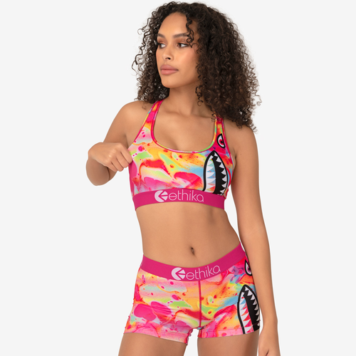 

Ethika Womens Ethika Graphic Sports Bra - Womens Teal/Orange Size L