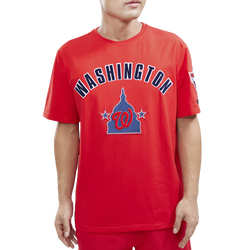 Men's - Pro Standard Nationals Stacked Logo T-Shirt - Red/Red