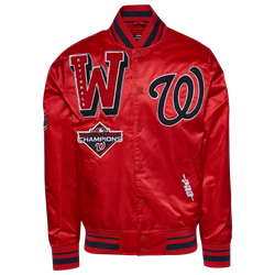 Men's - Pro Standard Nationals Mash Up Satin Jacket - Red/Red