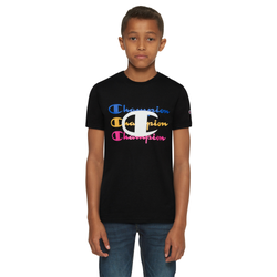 Boys' Grade School - Champion Triple Script T-Shirt - Black/Black