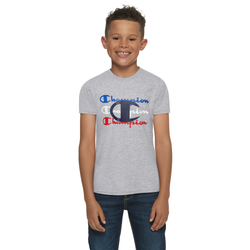 Boys' Grade School - Champion Triple Script T-Shirt - Grey