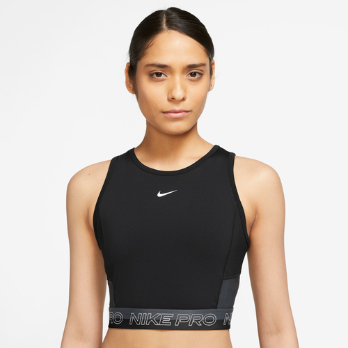 

Nike Womens Nike Dri-FIT Femme Crop Tank - Womens Black/Iron Gray/White Size S