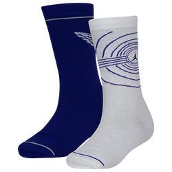 Boys' Grade School - Jordan 2 Pack Retro 1 Sole Crew Socks - White/Blue