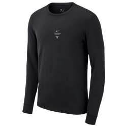 Men's - Nike Bulls Practice Long Sleeve T-Shirt - Black