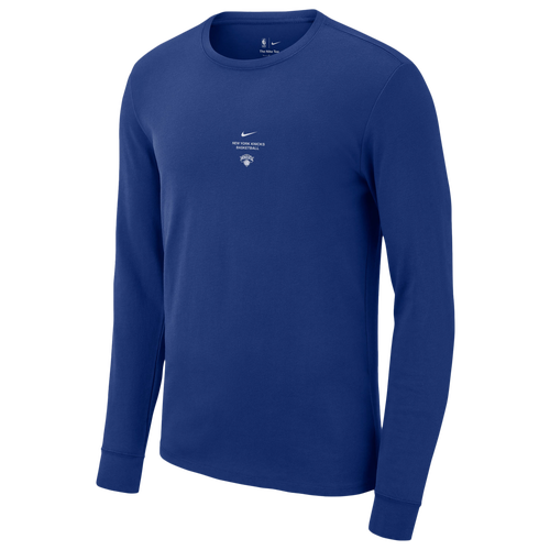 Nike Adult New York Knicks Worn With Obsession Standard Issue Practice Long Sleeve Shirt, Men's, Large, Blue