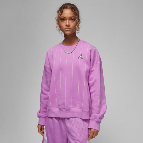 

Jordan Womens Jordan Brooklyn Fleece Stripe Crew - Womens Rush Fuchsia Size S