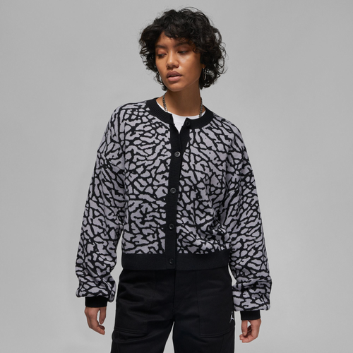 

Jordan Womens Jordan JAQ Knit Cardi - Womens Black/Grey Size XS