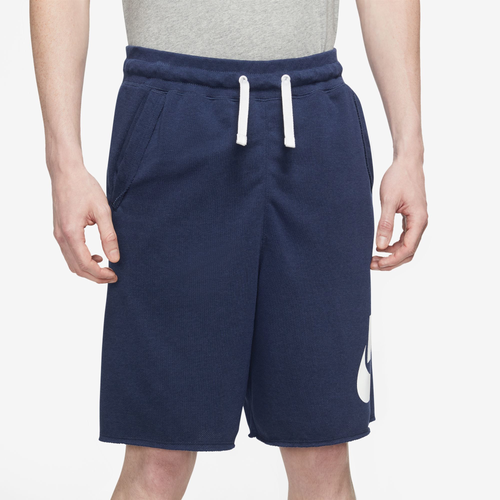 Nike Men's Club Alumni Graphic French Terry Shorts In Navy/white