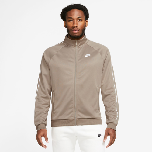 Nike Mens  Club Pk Full-zip Jacket In Khaki/white/black