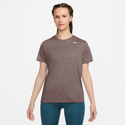 Shop Nike Womens  Dri-fit Ragland Lbr T-shirt In Smokey Mauve/white