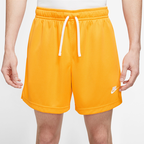Shop Nike Mens  Club Mesh Flow Shorts In Yellow/white