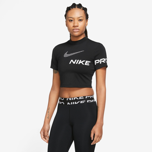 

Nike Womens Nike Dri-FIT GRX Short Sleeve Crop Top - Womens Black/White Size M