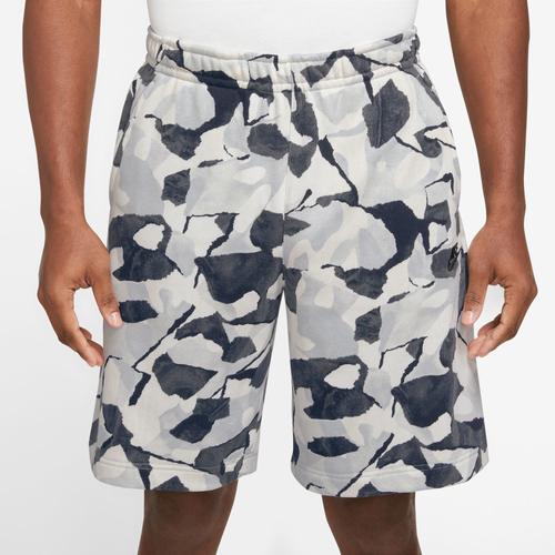 Nike Club Ft Logo Printed Shorts In Gray In Grey/black