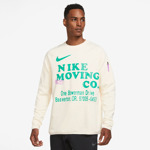 

Nike Mens Nike Dri-FIT Long Sleeve Moving Co Crew - Mens Coconut Milk Size S