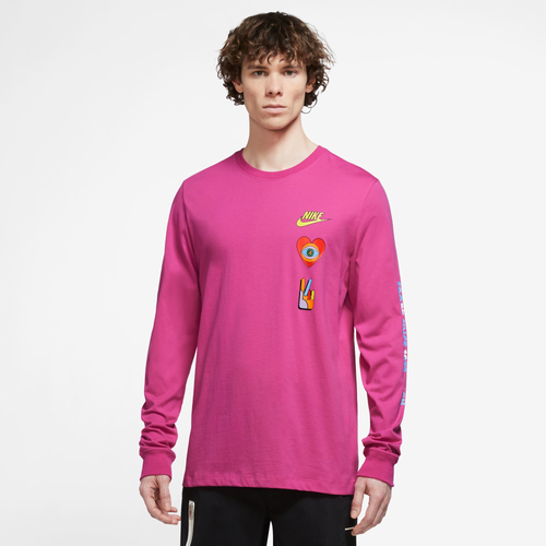 Nike Mens  Long Sleeve T-shirt In Pink