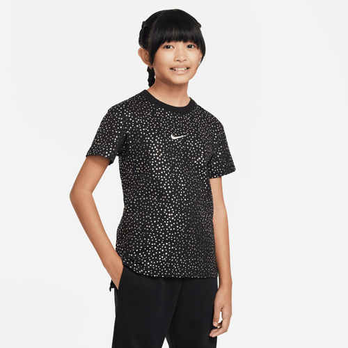 

Girls Nike Nike Hilo Shine AOP T-Shirt - Girls' Grade School Black Size L
