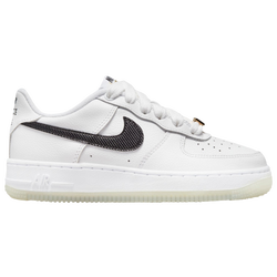 Boys' Grade School - Nike Air Force 1 PRM - White/Black/Metalic Gold