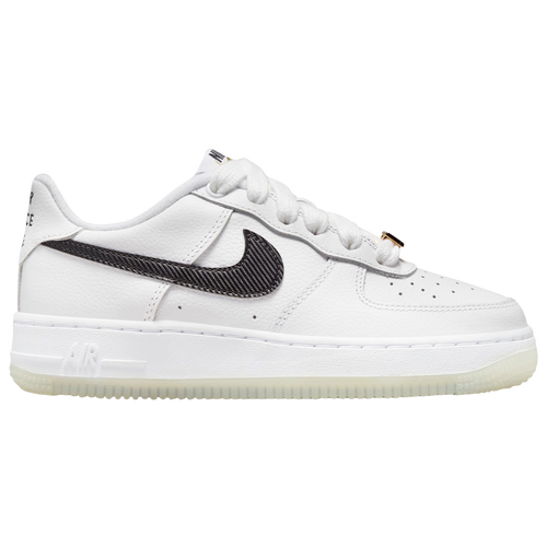 

Nike Boys Nike Air Force 1 PRM - Boys' Grade School Shoes White/Black/Metalic Gold Size 06.0