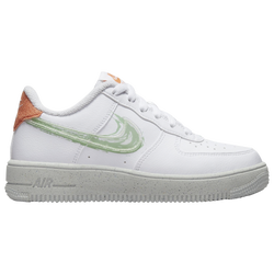 Boys' Grade School - Nike Air Force 1 Crater NN - Enamel/Green/Orange