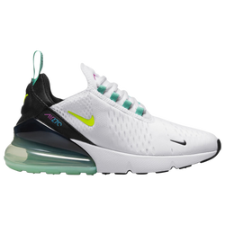 Boys' Grade School - Nike Air Max270 - White/Vivid Purple/Volt