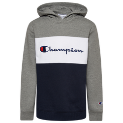 Boys' Grade School - Champion Colorblock Hoodie - Grey/Black