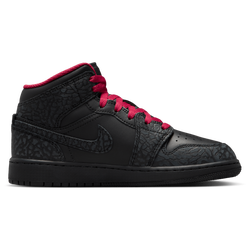 Boys' Grade School - Jordan AJ1 Mid SE - Tough Red/Black/Black
