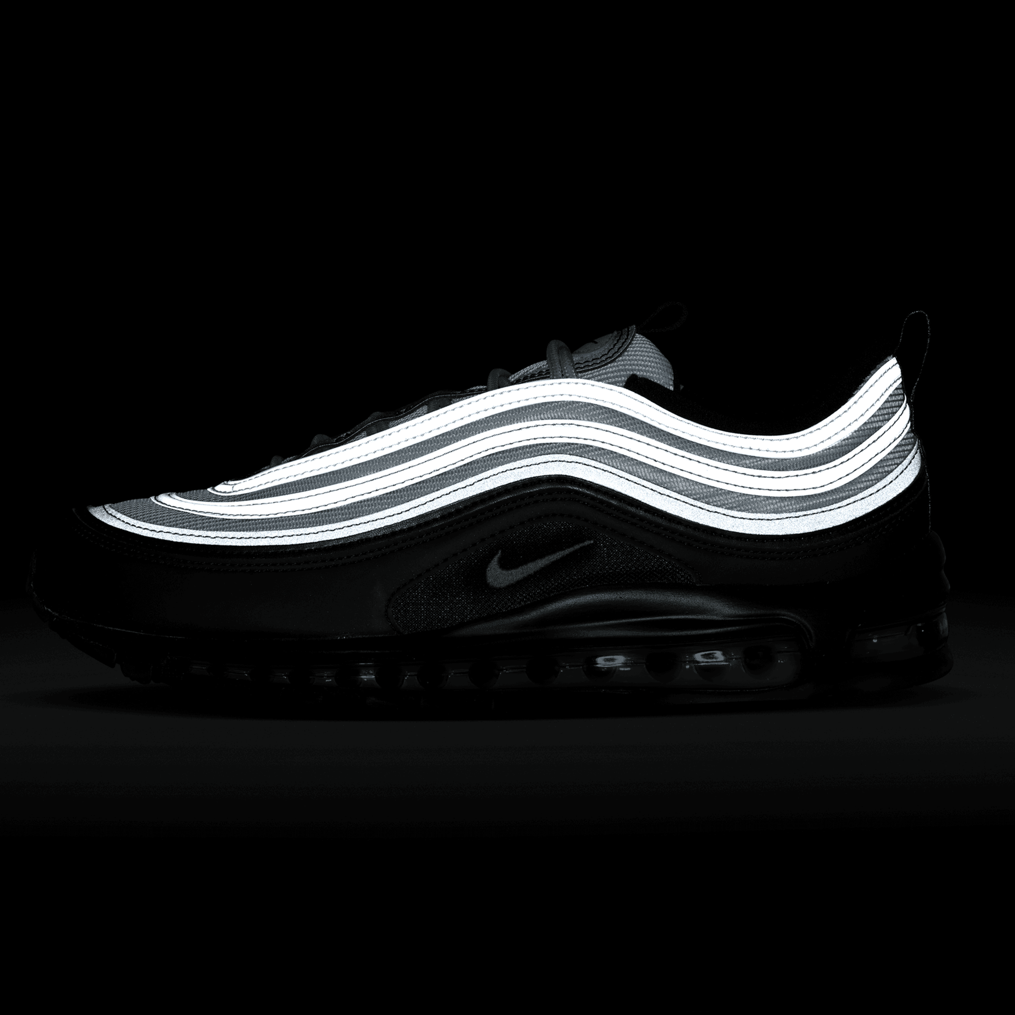 Nike air max 97 premium hot sale trainers in black cracked leather