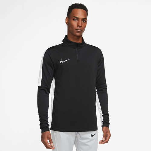 Shop Nike Mens  Academy 23 Drill Top In Black/white/white