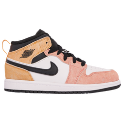 Boys' Preschool - Jordan Air Jordan 1 Mid SE - Orange/White/Pink