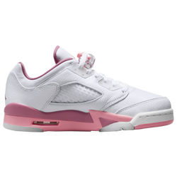 Girls' Grade School - Jordan Retro 5 Low - White/Pink/Black