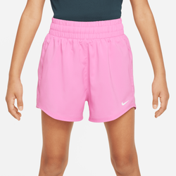 Girls' Grade School - Nike Dri-FIT One Woven HR Shorts - Playful Pink/White