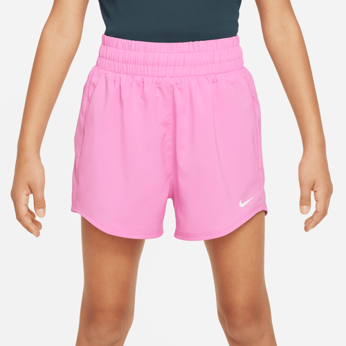 

Girls Nike Nike Dri-FIT One Woven HR Shorts - Girls' Grade School Playful Pink/White Size XL