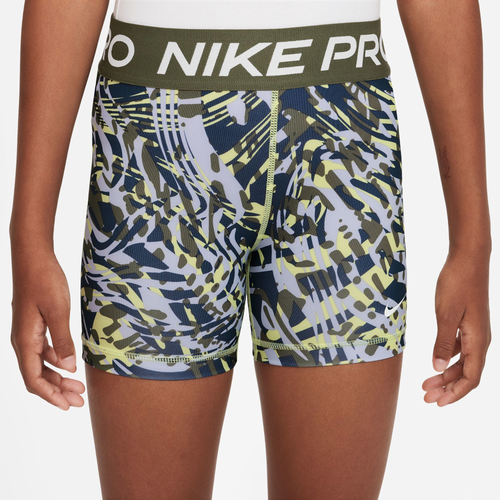 Nike Kids' Girls  Np Shorts Se+ In Lt Lemon Twist/med Olive/white