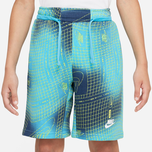 

Nike Boys Nike Club AOP Shorts - Boys' Grade School Baltic Blue/Photo Blue/White Size XL